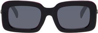 Kurt Geiger 49mm Rectangular Sunglasses in Black/Fuchsia Crystal Bilayer at Nordstrom Rack