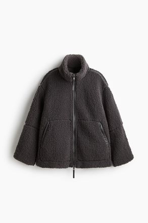 H&M Jacke aus Teddyfleece mit lockerer Passform - Grau