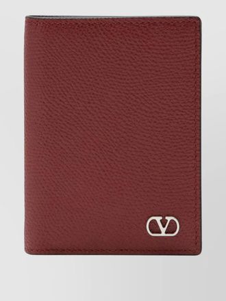 Valentino textured leather bifold wallet card holder