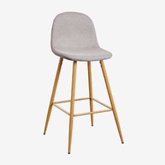 Sklum Sklum - Pack De 4 Taburetes Altos Glamm Gris Hormig&oacute;n Madera Natural
