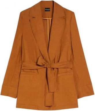 Pennyblack Viscose blazer met linnen textuur - Dames - Blazers - Bruin - XS - Linnen - Jassen