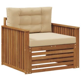vidaXL Sof&aacute; De Exterior Madera De Acacia S&oacute;lida Y Poli&eacute;ster Vidaxl