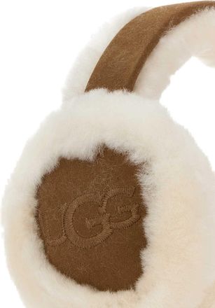 UGG W Camel Suede with Sheepskin Earmuffs - Beige