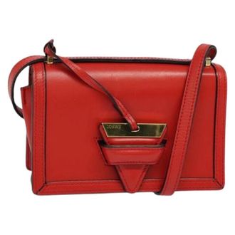 Loewe Tweedehands leren schoudertassen - Dames - Vintage Schoudertas - Rood - ONE Size - Leer - Vintage