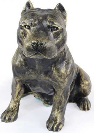 OEM American Staffordshire Terrier, Amstaff, Amstaf - Estatuilla De Perro, Perro Sentado En El Escritorio, Decoraci&oacute;n Para La Sala De Estar De Un Amante D