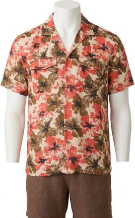 Faherty Reserve Basque Short Sleeve Camp Shirt In Wildwood Poppy