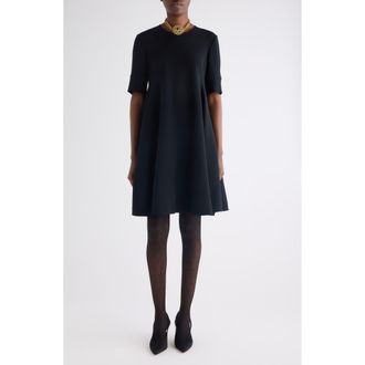 Chlo&eacute; Stretch Crepe Minidress in Black at Nordstrom, Size 14 Us
