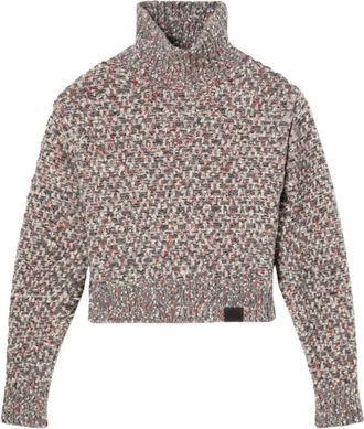 Stella McCartney Gebreide trui met textuur - Dames - Coltruien - Grijs - S - Katoen - Truien & Vesten