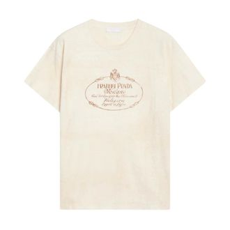 Prada Dames, Tops, Beige, Maat: XS Katoen