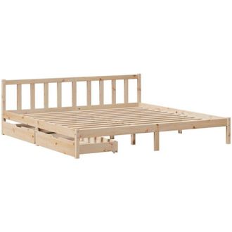 vidaXL Vidaxl - Bed Frame without Mattress 180x200 cm Super King Solid Wood Pine