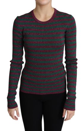 Dolce & Gabbana Metallisch Gestreepte Gebreide Pullover Tsh4773