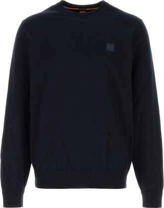 HUGO BOSS Midnight Blue Cotton Blend Sweater