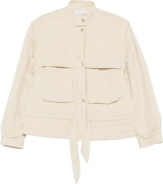 Isabel Marant Light Jackets, female, Beige, Size: S Quilted Tie Jacket