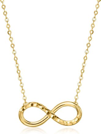 Canaria Canaria Italian 10kt Yellow Gold Diamond-Cut Infinity Necklace