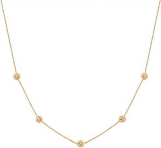 Made by Mary Cubic Zirconia Birthstone Flower Station Necklace in Gold October at Nordstrom