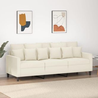vidaXL Vidaxl - Sof&aacute; De 3 Plazas Terciopelo Color Crema 180 Cm
