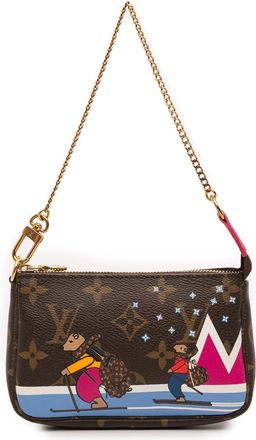 Louis Vuitton Tweedehands Monogram Kerstanimatie Beren Op Skis Mini Pochette Accessoires