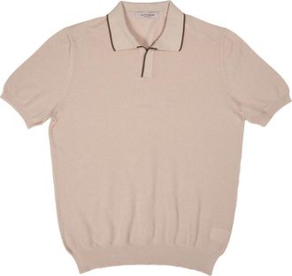 La Fileria Beige Polo met Mud Trim - Heren - Polos - Beige - 4XL - Polyester - Tops