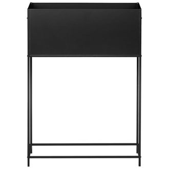 Beliani Soporte Para Plantas De Metal Elevado Jardinera Maceta Interior Exterior Negro Tapien
