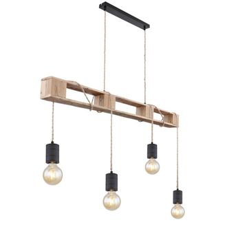 Netlighting Joelle Bar Pendant Ceiling Light Matt Black 4x E27