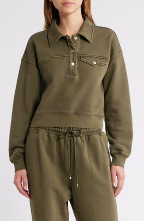 Frame Denim Polo Sweatshirt in Surplus at Nordstrom Rack, Size X-Small