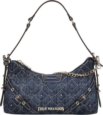 True Religion Studded Denim Chain Shoulder Bag in Dark Denim at Nordstrom