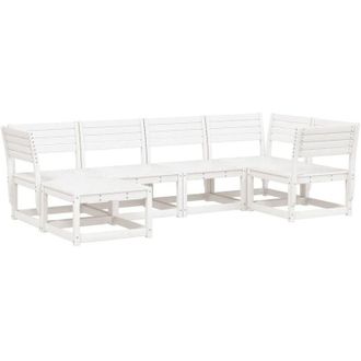 vidaXL Vidaxl - Juego De Sof&aacute;s De Jard&iacute;n 6 Piezas Madera Maciza Pino Blanco