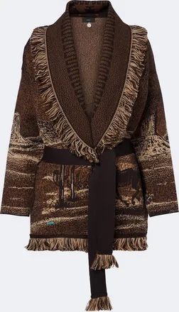 Alanui Cardigan Wild Wild in misto lana jacquard