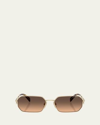Prada Metal & Plastic Rectangle Sunglasses