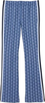 Lacoste Flared Monogram Trainingsbroeken - Dames - Wijde Broeken - Blauw - M - Katoen - Broeken