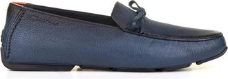 Santoni Leren Loafers - Heren - Loafers - Blauw - 40 EU - Leer - Schoenen