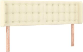 vidaXL Cabecero Con Led Cuero Sint&eacute;tico Crema 147x16x78/88 Cm Vidaxl