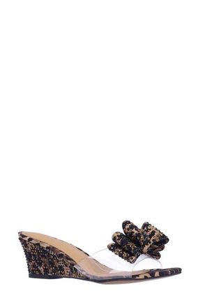 J. Reneé Eris Wedge Slide Sandal in Clear/Brown/Black at Nordstrom, Size 6.5