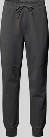 HUGO BOSS Regular Fit Jogpants aus Baumwoll-Mix in Dunkelgrau, Größe XXXL