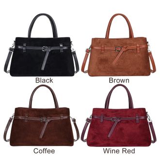 Generic Women Frosted PU Tote Bag Autumn/Winter Shoulder Bag Handbag Daily Use(Black)