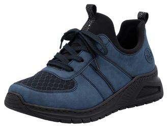 Rieker Slip-On Sneaker RIEKER, Damen, Gr. 36, blau (jeansblau, kombiniert), Lederimitat, Textil, Schuhe Slip-On Sneaker, Schlupfschuh, Halbschuh, Freizeitsne