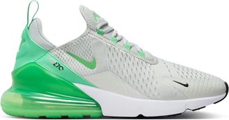 Nike Unisex Air Max 270 Trainers in Light Silver/Black/White/Green Shock - Grey Textile - Size UK 9.5