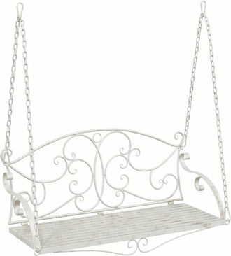 vidaXL Banco Columpio Acero 110 X 52,5 X 47 Cm Blanco Antiguo Vidaxl