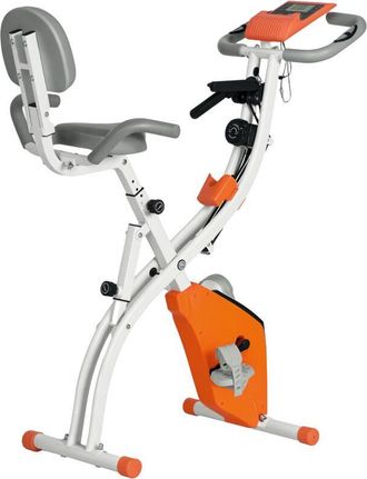 HOMCOM Homcom - Bicicleta Est&aacute;tica Plegable Con Altura Y Resistencia Magn&eacute;tica Ajustables Con Pantalla Lcd Y Asiento Con Respaldo Para Casa 105x48x118 Cm Neg