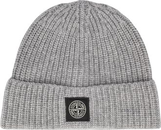 Stone Island Folded Cuff Ribbed Knit Beanie