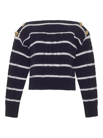 Cara Cara Sarita cable-knit striped sweater - women - Merino - S - Blue