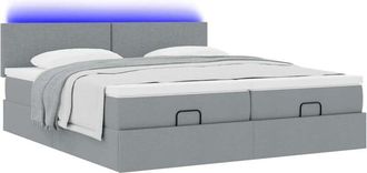 vidaXL Estructura De Cama Otomana Colchones Tela Gris Claro 180x200cm Vidaxl