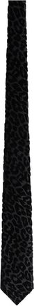 Fursac Cravatta con stampa leopardata - Nero