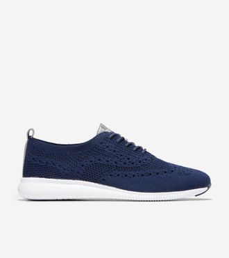 Cole Haan Womens 2.ZER&Oslash;GRAND Stitchlite Wingtip Oxford Shoes - Blue Size 10.5