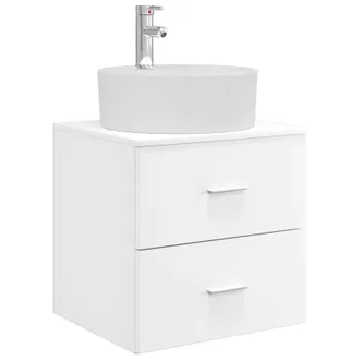 vidaXL Vanidad Con Lavabo De Pared Blanco 49,5 X 44,5 X 65 Cm Vidaxl