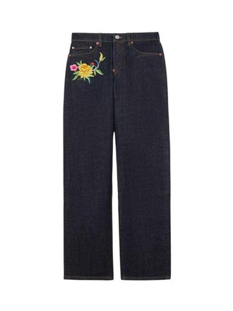 Kenzo Kenzo Wildflower Japanse denimbroek met rechte pijpen