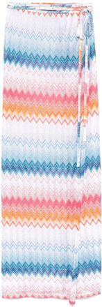 Missoni zigzag-woven wrap maxi skirt - women - Polyester/Viscose/Polyamide - L - Blue