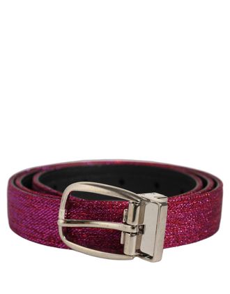 Dolce & Gabbana Glitter Leather Belt - Pink