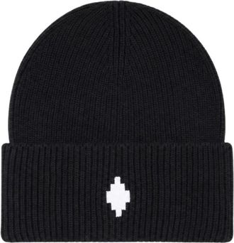 Marcelo Burlon Logo Beanie - unisex - Hoeden - Zwart - ONE Size - Wol - Accessoires