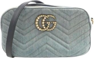 Gucci Pre-owned Cross Body Bags, female, Blue, Size: ONE SIZE Pre-owned Vintage Shoulder Bag